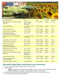 Better Living Series: May - August 2021
