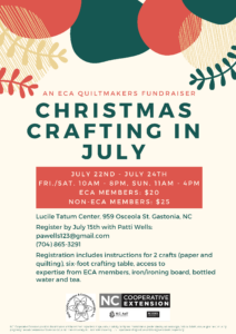 ECA Christmas Crafting in July