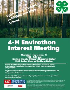 Cover photo for 4-H Envirothon Interest Meeting