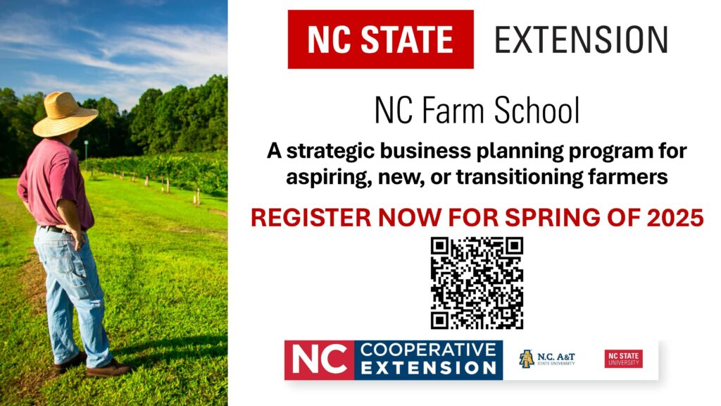 NC Farm School, A strategic business planning program for aspiring, new, or transitioning farmers.