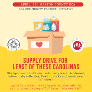 Supply Drive for Least of These Carolinas